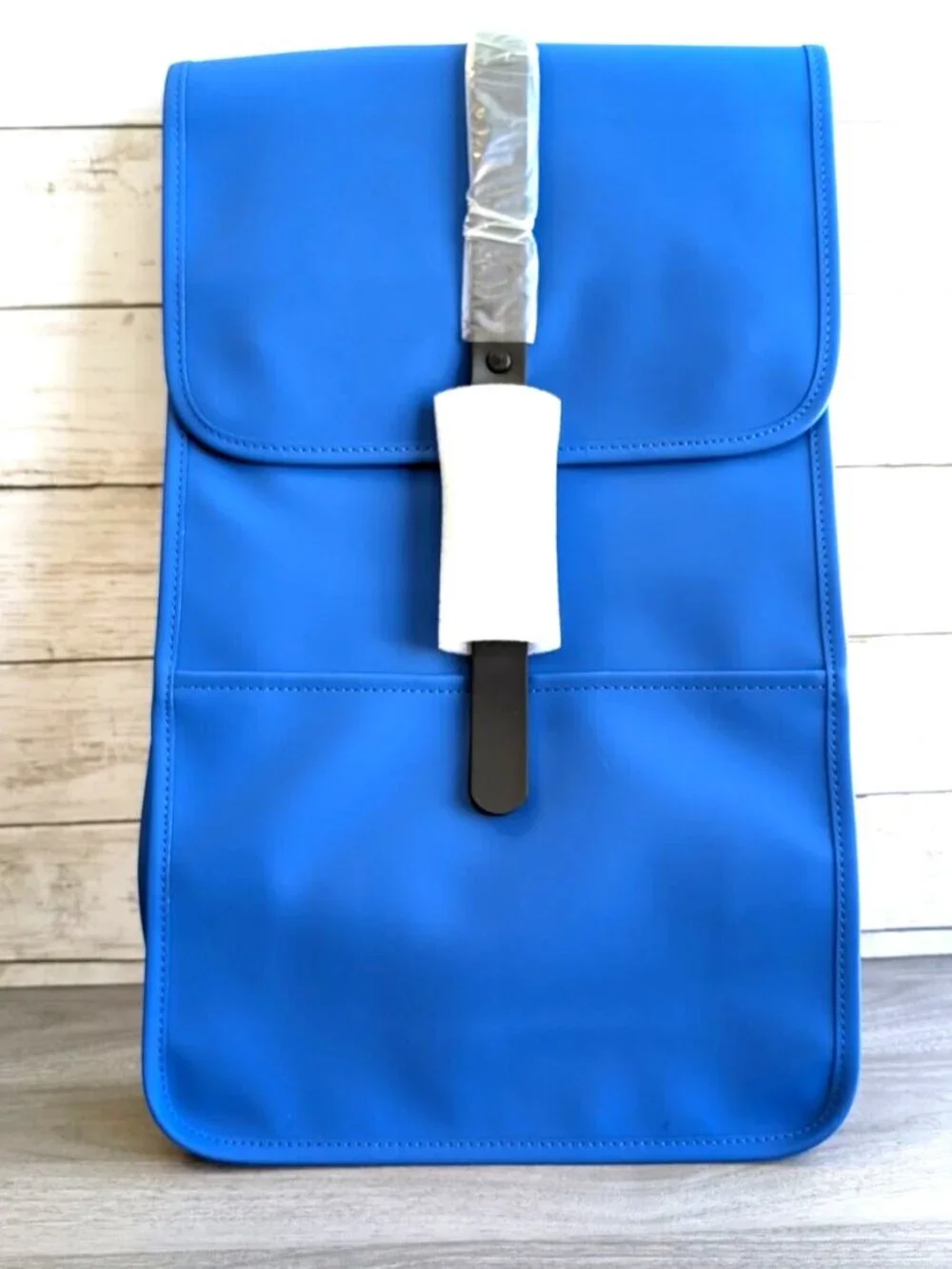 RAINS Blue Waterproof Backpack Laptop Sleeve Sleek Adjustable Unisex